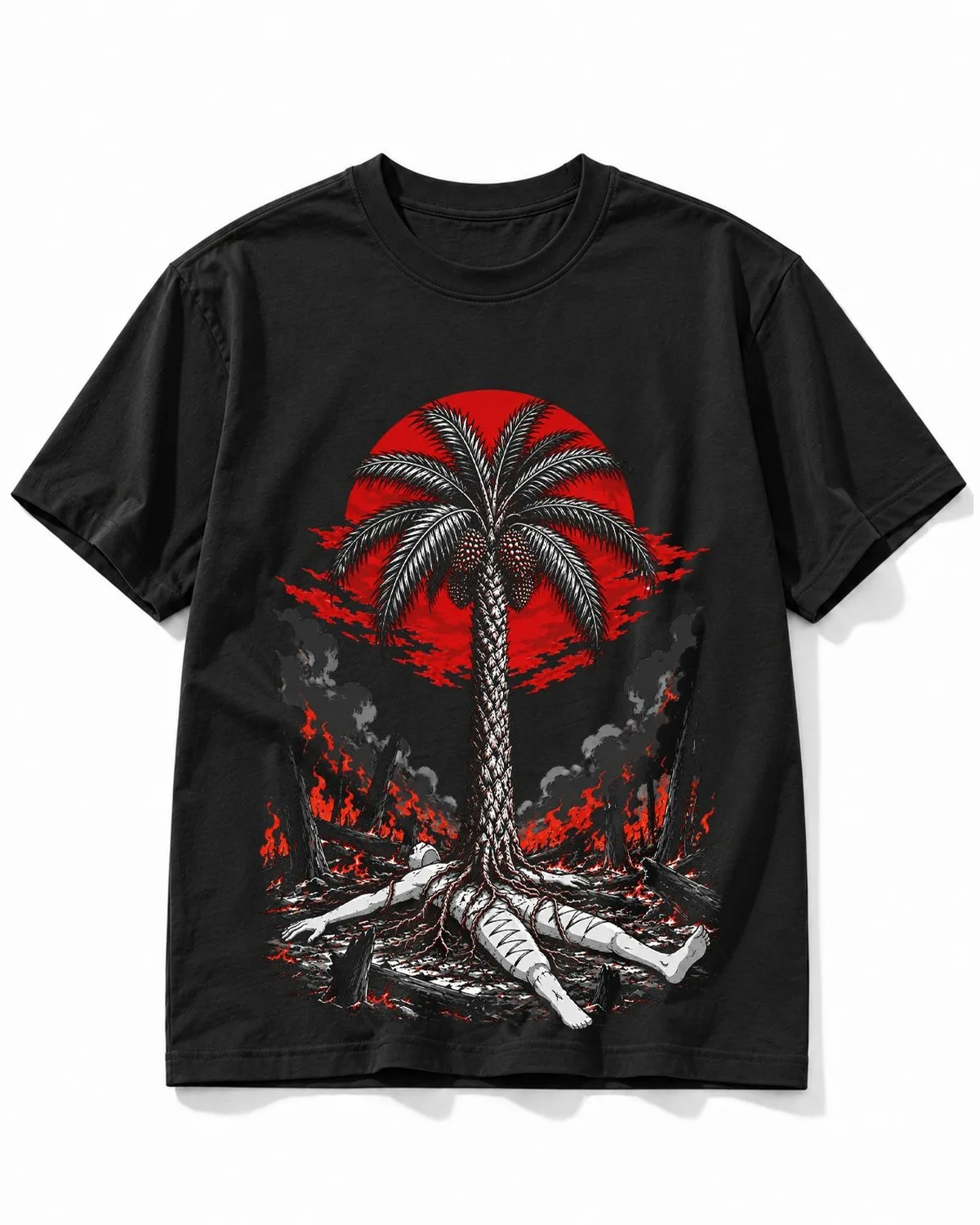 Kaos anime Akar Sawit warna Hitam tampak depan