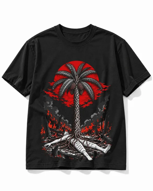 Kaos anime Akar Sawit warna Hitam tampak depan