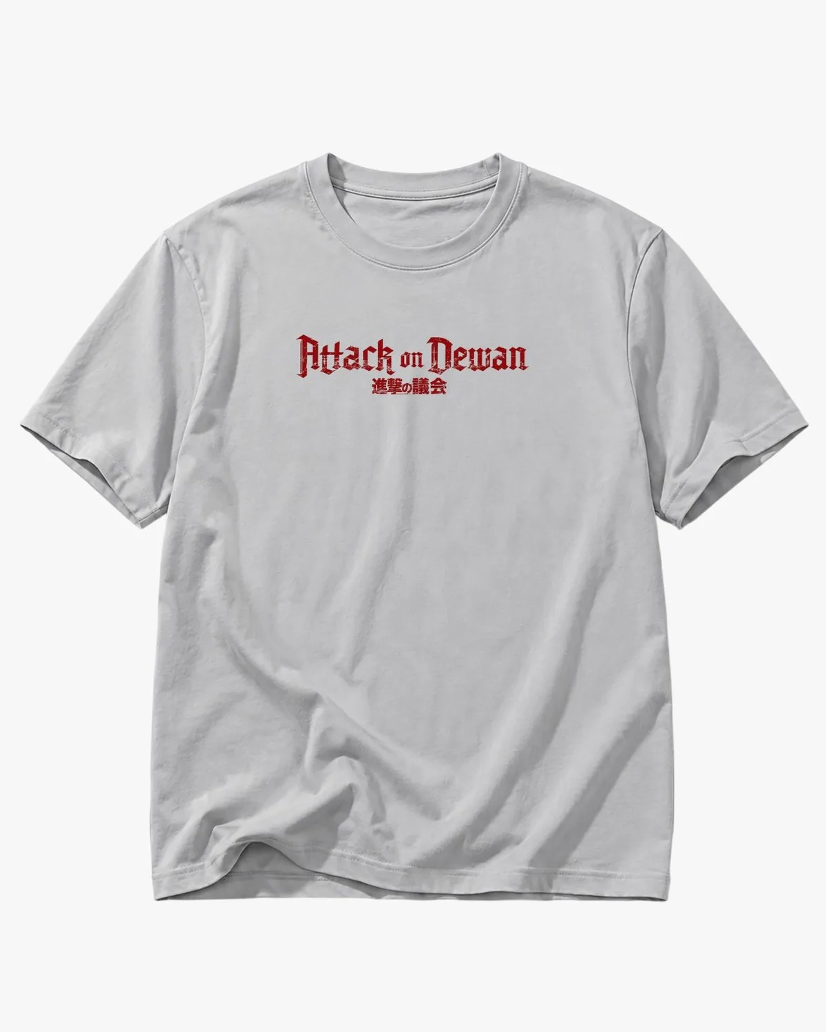 Kaos anime Attack on Dewan warna Sport Grey tampak depan